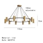 Minimalist Chandeliers Gold LED Black Ring Living Room Dining Lighting circular