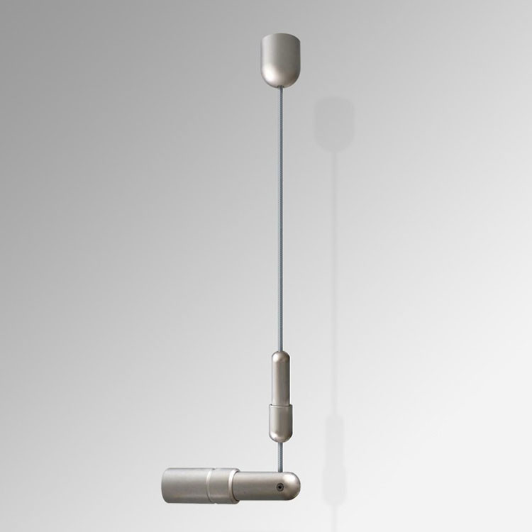Aluminum Multi-Functional Wall-To-Wall Cable Display Wire Hanging System With Rails For Art Paintings And Frames