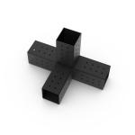 Powder Coated Black 4-Way Pergola Brackets Kit for Wood Post Base and Corner