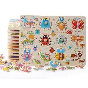 Quality Unisex 15cm Wooden Animal Jigsaw Puzzles Wooden Educational Toys wholesale