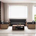 Napa Leather Office Sofa Set for Modern and Comfortable Workspace in Business