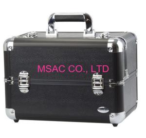Quality Aluminum Beauty Cases Black Makeup Boxes With Trays wholesale