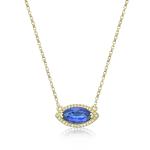 925 Sterling Silver Yellow Gold Plated Oval Cut Tanzanite Bracelet