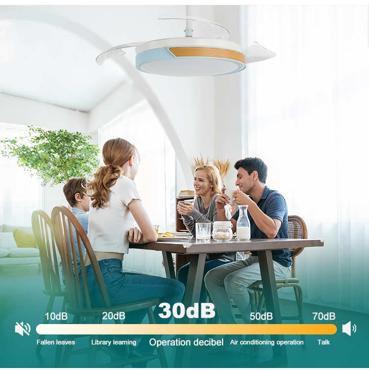 DC Motor LED Ceiling Fan with Color Blend Lampshade and Remote Control by 1stshine