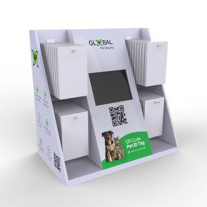 Quality Retail Store Cardboard Display Stand Pet Food Paper Display Stand With LCD Screen wholesale