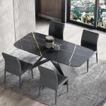 Carbon Steel Leg Marble Stone Top Dining Tables For Bedroom