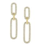 White Cubic CZ 18K Gold Plating Pave Link Drop Earrings Women Fashion Jewellery