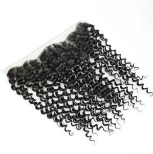 Quality 13x4 13x6 Perruque Hd Lace Frontal Naturel Brazilian Human Hair HD Lace Frontal Closures with deep wavy curly wholesale