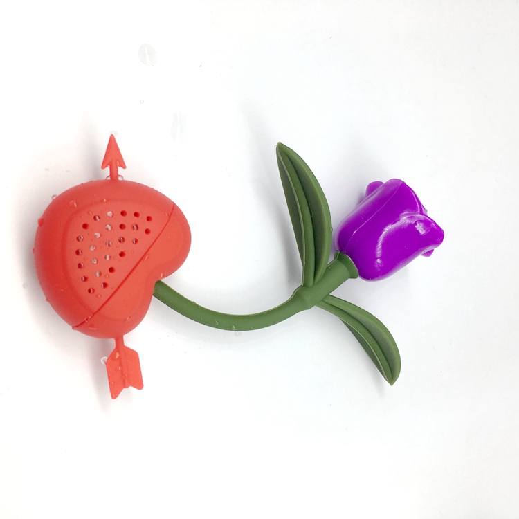 Unique silicone rose tea infuser personalized soft food grade silicone tea container mini silicone tea infuser