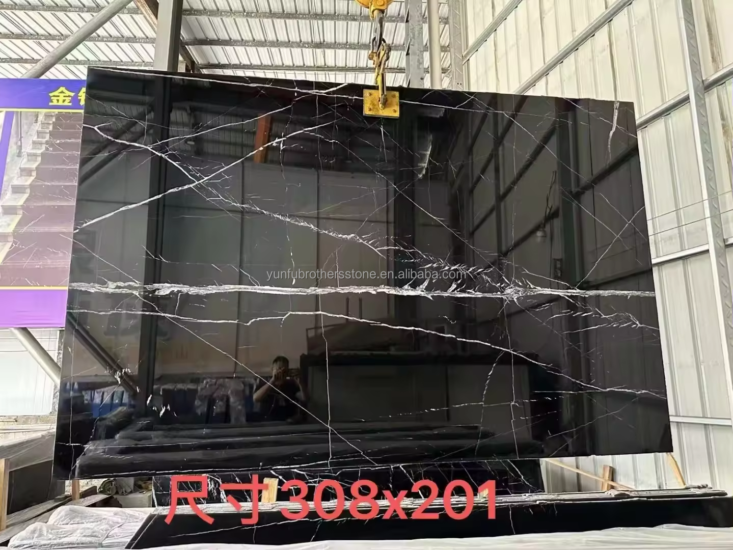 Modern Nero Marquina Black White Stipe Marble Polished Natural Big Slabs for Indoor Hotel Villa