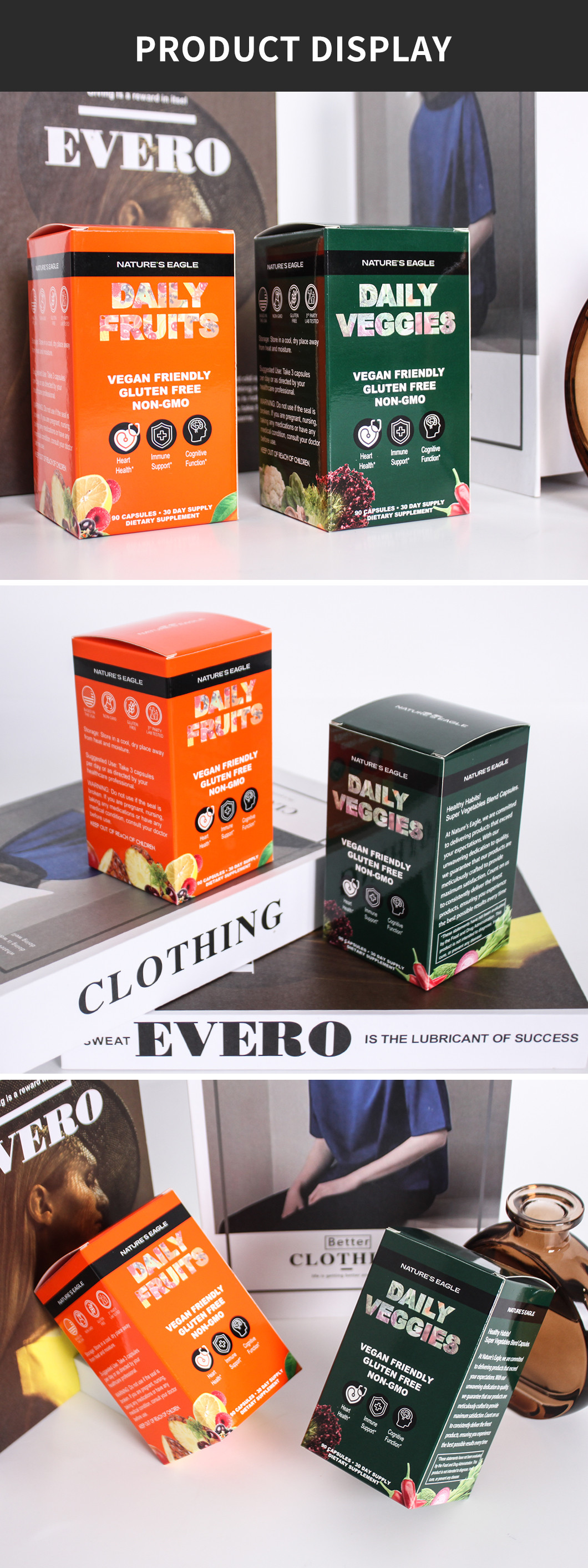 Custom Printed Cardboard Packaging Boxes Corrugated Paper Board For Multivitamin Tablet