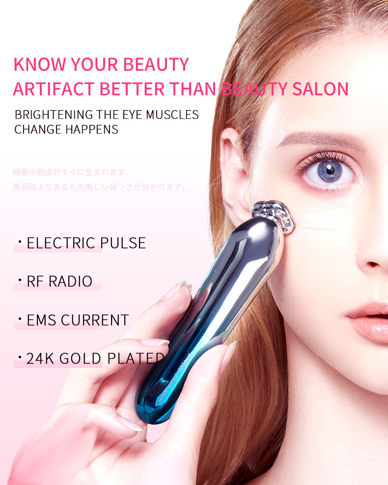 Portable RF Energy 24K Gold Plated Heads Eye Beauty Device