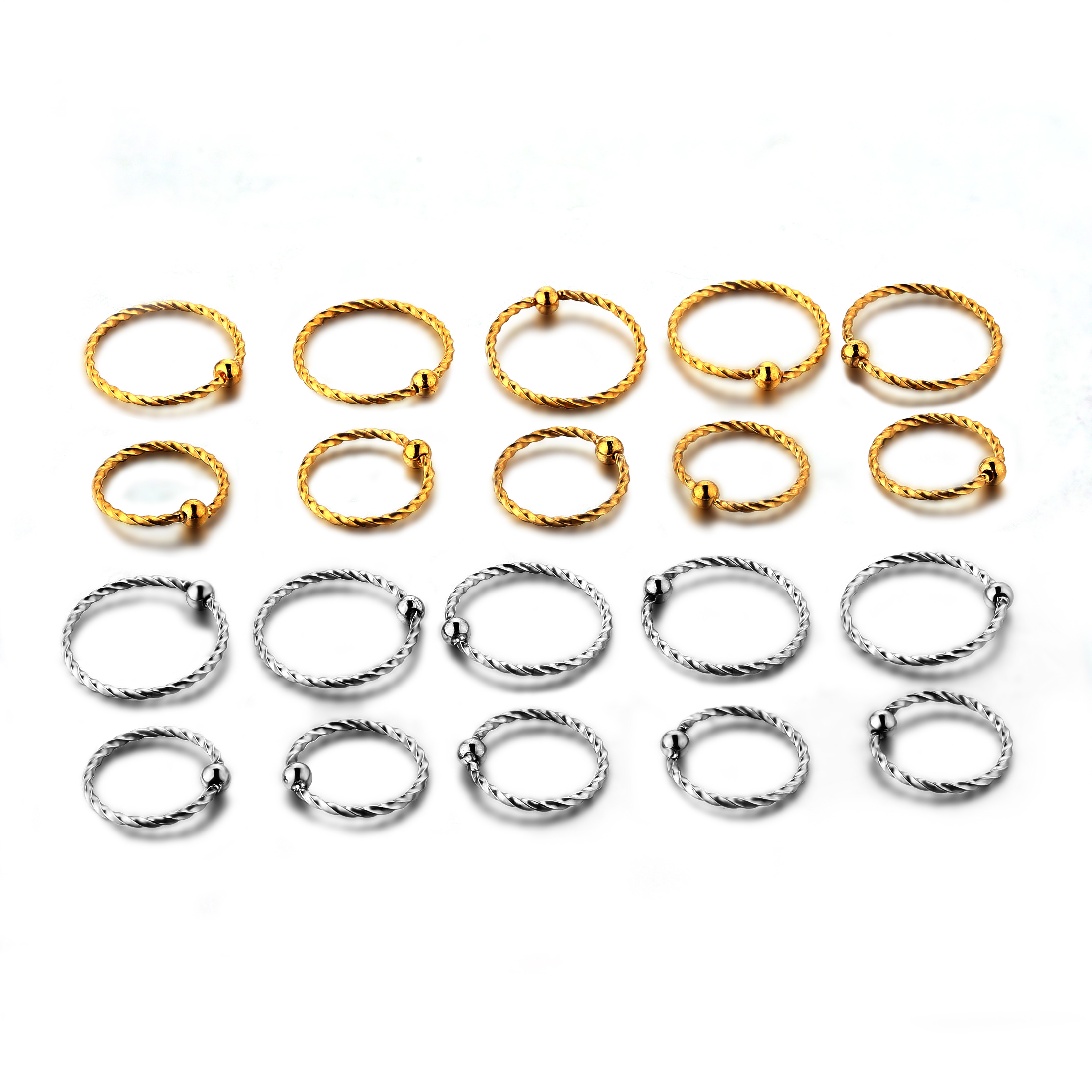 Women new korea style body piercing jewelry gold plated nose ring