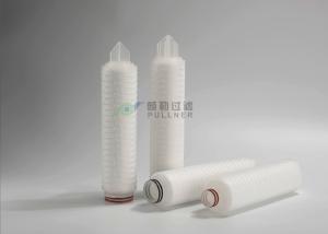 Quality 0.22 Micron PP / Polyester / Glass Fiber Pleated Filter Cartridge For RO Security System wholesale
