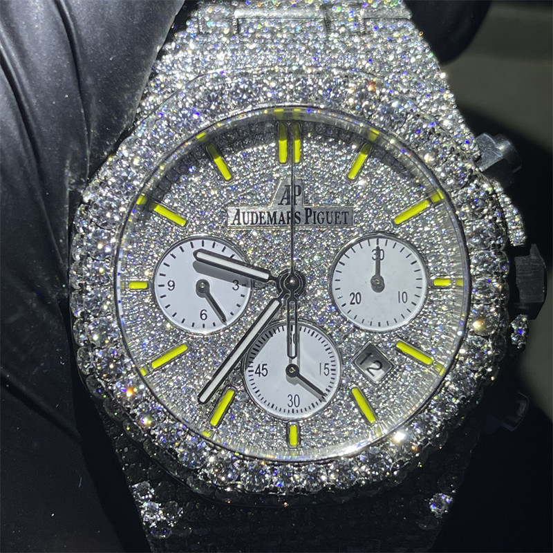 VVS Diamond Moissanite Iced Out Watch Hand Setting Luxury Automatic Mechanical For Men