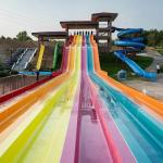 Multi Lane Rainbow Water Slide Fiberglass Customized Size 180 Guests/Hr