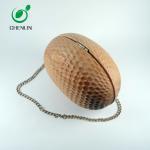 Customized Ancient Wooden Round Sling Bag Waterproof Circle Shoulder Bag
