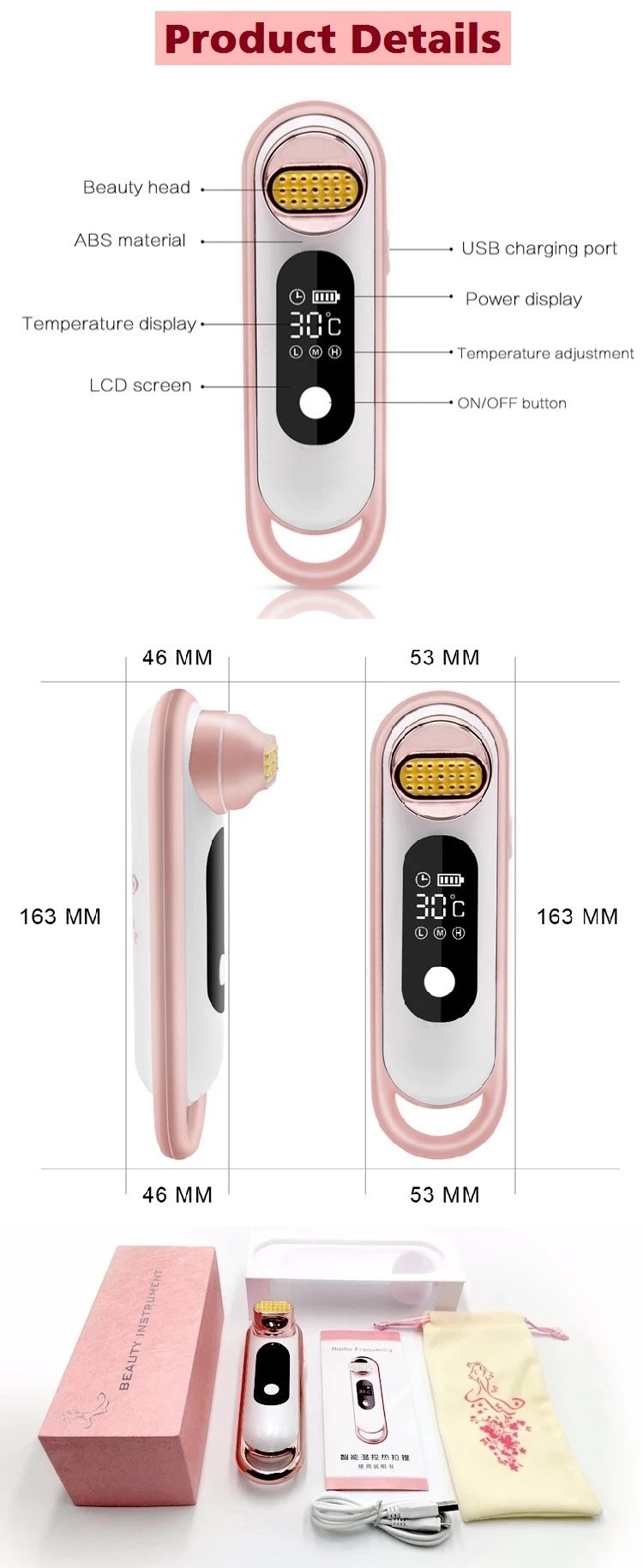 20 Mins Deep Cleaning EMS RF Hot Lifting Beauty Instrument