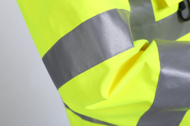300D Oxford Hi Vis Trench Coat , 100% Polyester Class 3 Rain Jacket