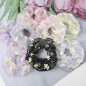 Quality Oversize Xxl Hair Scrunchies Band Hand Embroidered Scrunchie Small Flower Fruits Pattern 14cm 12cm wholesale