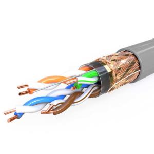 Quality 4P Twisted Pair Blue Cat6 Shielded Cable 305m Indoor 0.52mm To 0.58mm wholesale