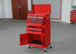 Quality 2 Doors Metal Professional Movable Tool Cabinets Combo 24 Inch With 6 Drawers wholesale