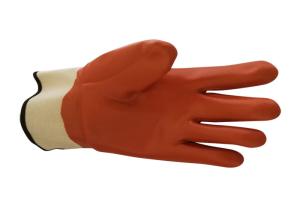 Quality Winter Orange PVC Gloves 100% Cotton / Jersey Lining For Extra Comfort wholesale