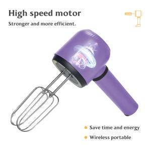Quality Colorful 3 Speed Electric Egg Beater With Plastic Handle Purple wholesale