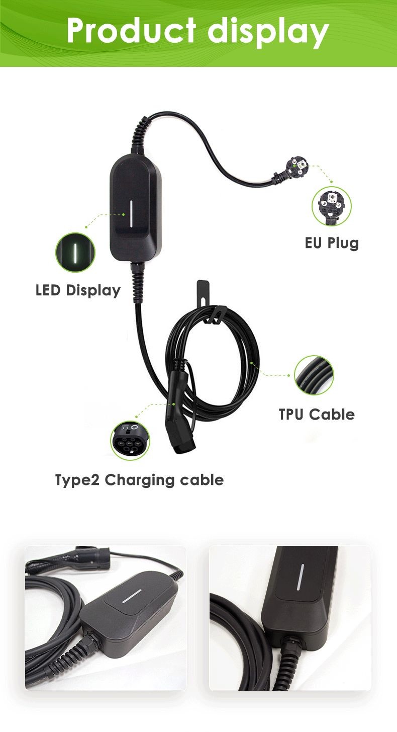 EVCOME Ev Charger Portable (220V Max 16A Ajuable) OEM ODM With IEC 61851 SAE J1772 GBT 20234