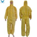 Customized Yellow Disposable Coverall Chemical Resistance Protective Suit 175