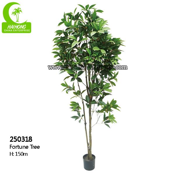 Lifelike Wiind Resistance Artificial Money Tree Plant , 5ft Outdoor Artificial