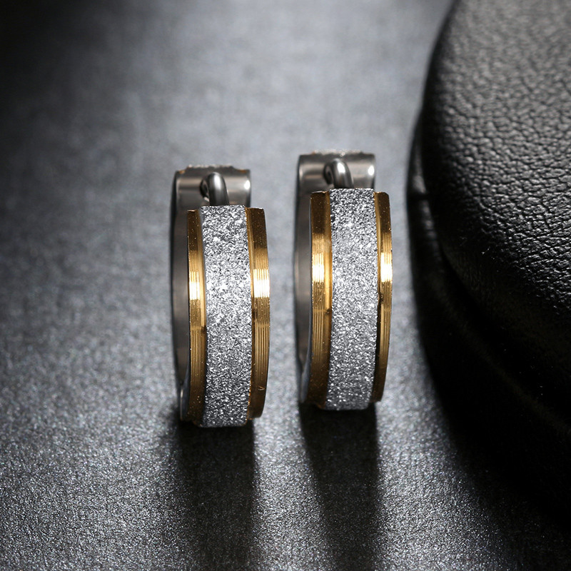 Silver Color&Gold-Color Punk Rock Stainless Steel Small Hoop Earrings for Women Wedding Party Jewelry