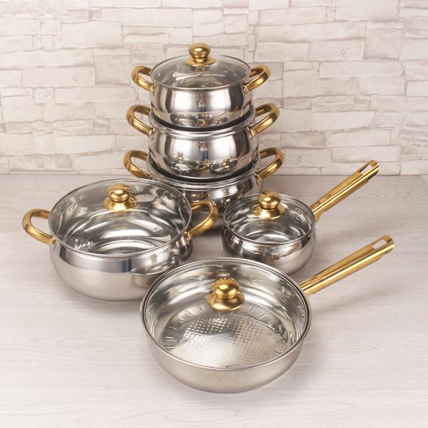 Multifunction Cookingware Set Cookware Cook Pot 12 pieces Ollas Stainless Steel