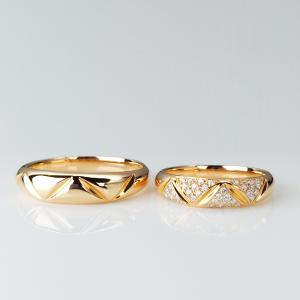 Quality Round Thick Texture OEM 18K 0.01ct Diamond Wedding Rings wholesale
