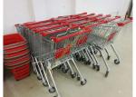 Grocery Store Wire Shopping Trolley Metal Retail Carts 60L With Zinc Plated