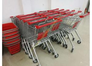 Quality Grocery Store Wire Shopping Trolley Metal Retail Carts 60L With Zinc Plated wholesale