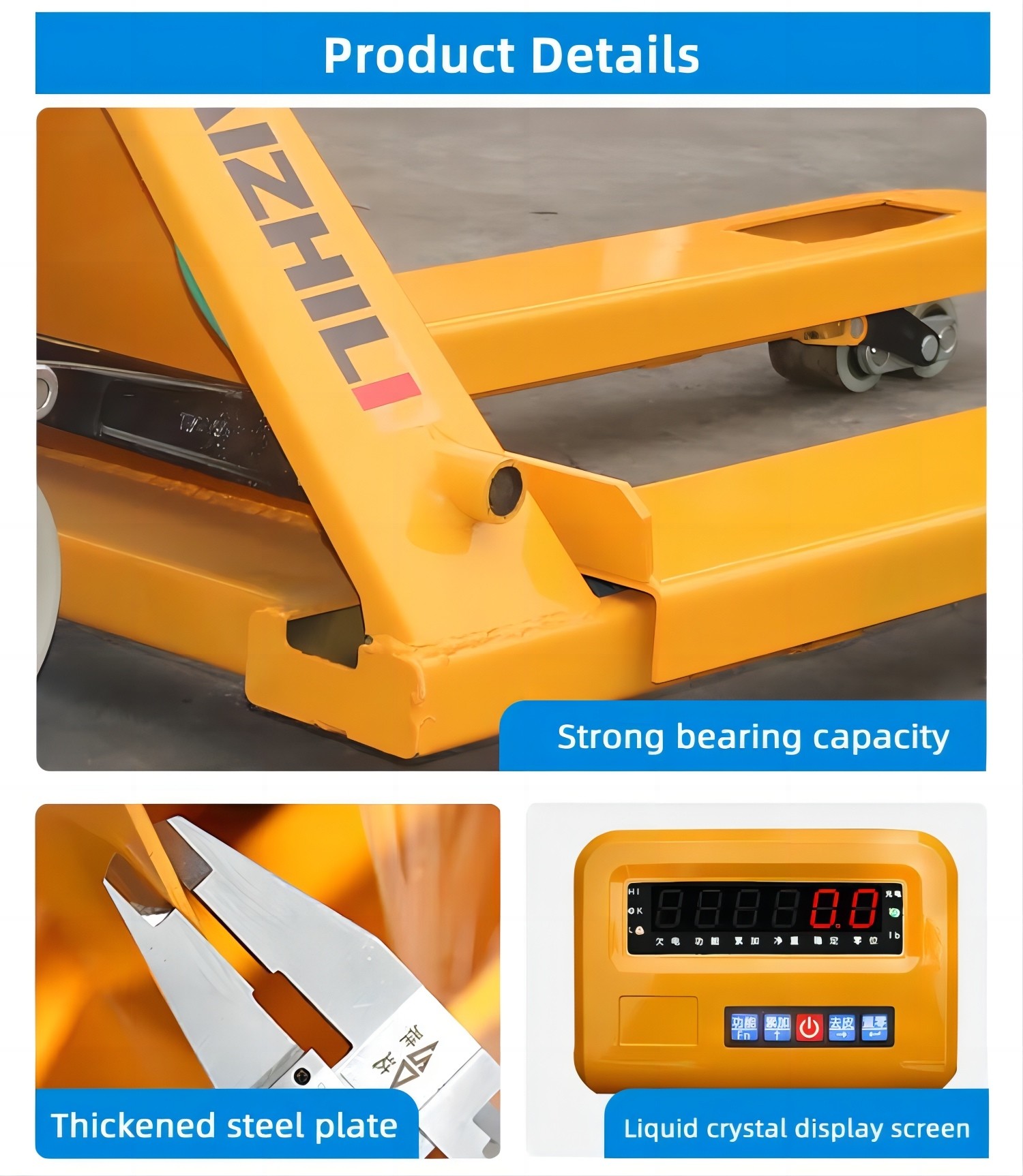 Waterproof Electronic Hand Wighting Pallet Jack Hydraulic Electric Pallet Truck With Scale Simple Electric Forklift