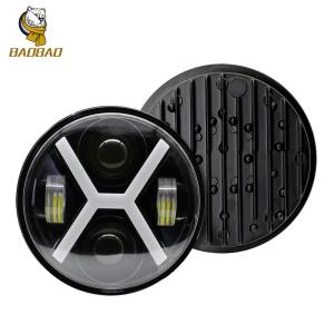 Quality Harley 5.75 Inch White Yellow Circle Available LED Bike Fancy Headlight wholesale
