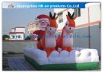 Outside Inflatable Christmas Blow Up Santa And Reindeer For Party / Stores