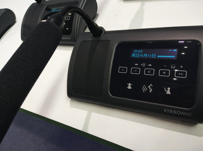 Black Wireless Conference Microphone Voting Interpretation Delegate Unit With OLED display 128 × 32