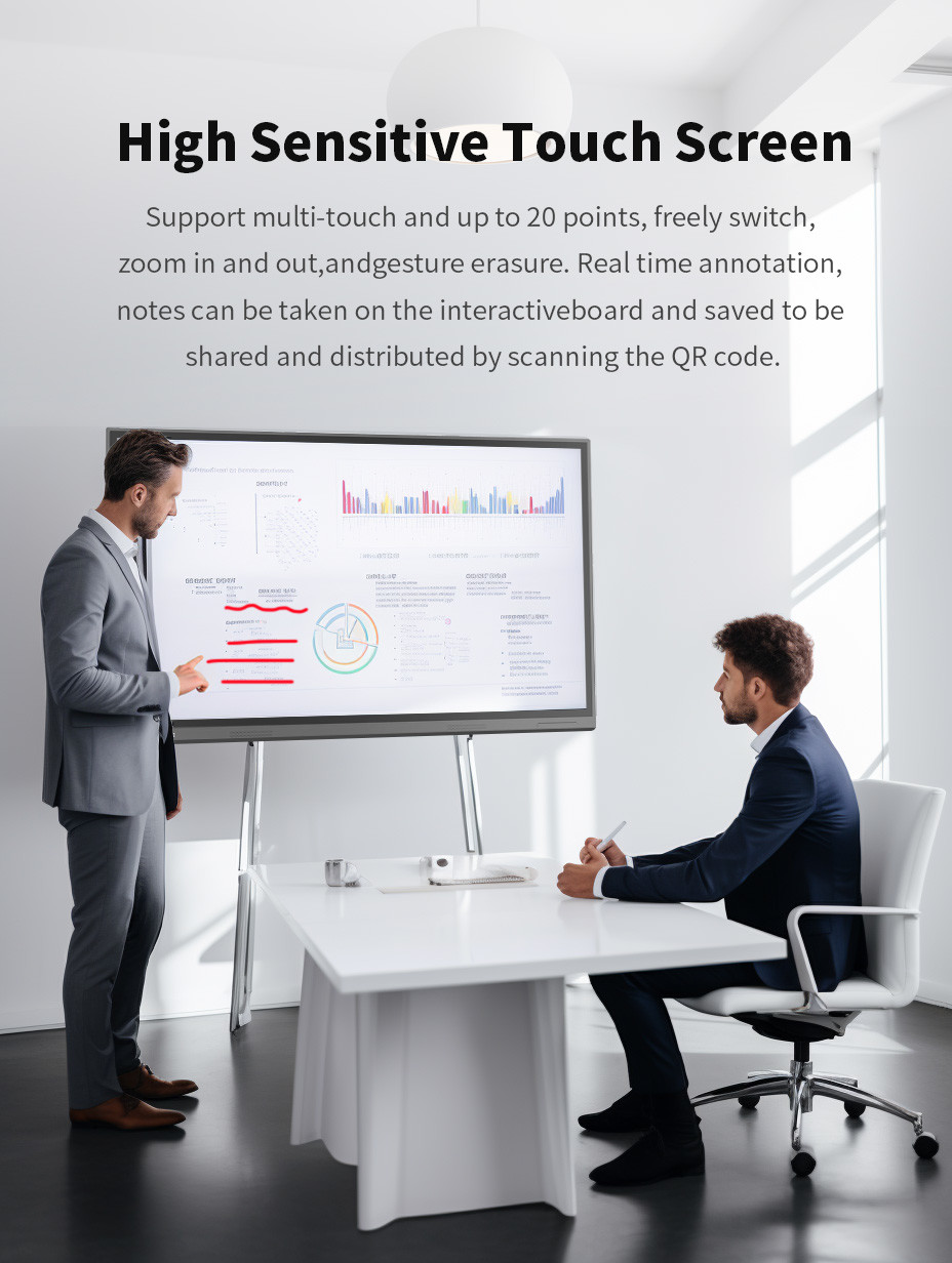 All In One Smart Interactive White Board Teaching Flat School 4K Multi Touch