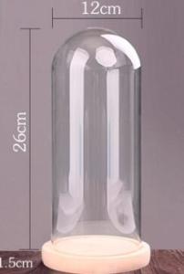 Quality dust proof glass doll dome with base height 26cm diameter 12cm best for decoration for party wholesale