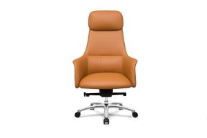 Quality Genuine Leather Revolving Chair 3 Positions Locking 135 Degree Back Tilt With Armrest wholesale