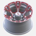 Golf Cart 12 Inches Red/White Wheels Electrophoretic Coating with S Center Cap