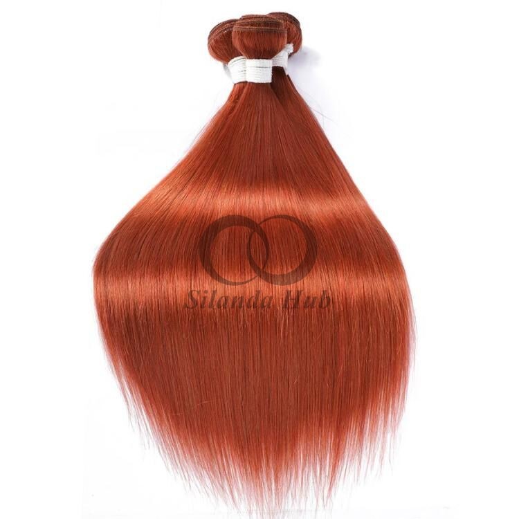 Ginger Orange Straight Remy Human Hair Bundles Sew In Weave Bundles Brazilian Bundle Deals