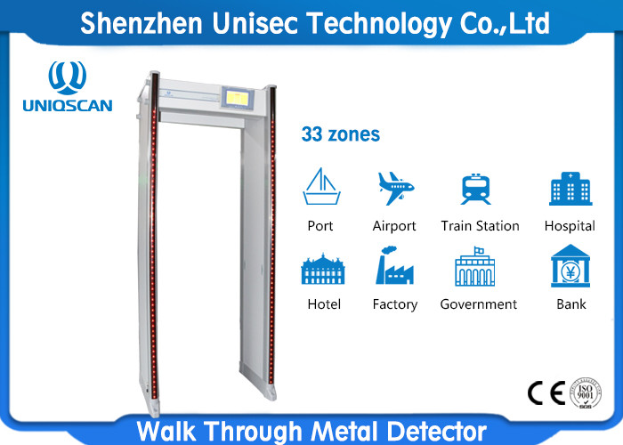 7" LCD Monitor 33 Zones 15W Door Frame Metal Detector