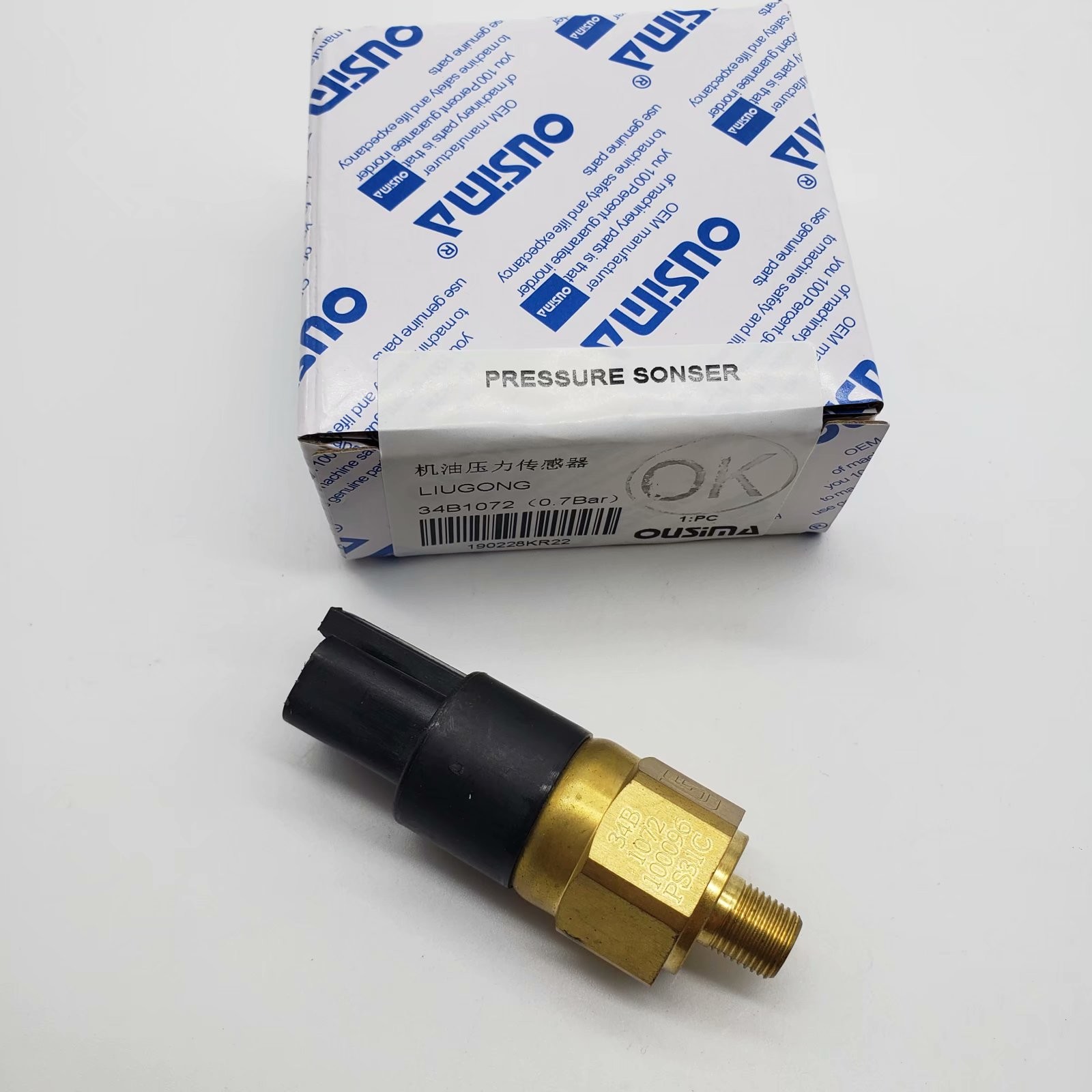 OUSIMA 34B1072 Pressure Switch LIUGONG Excavator Spare Parts 30B1072(0.7Bar)