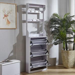 Quality E1 MDF Coat Rack 3mm Mirror Shoe Cabinet Space Saving Furnitures wholesale