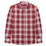 Couple Men′s Flannel Checked Shirt Buckle Ordinary Fitted Long-Sleeved Casual