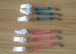 Quality Plastic High Quality Swivel Spring Key Chains and White Plastic Solid White Whistle Fashion Safety Gift wholesale